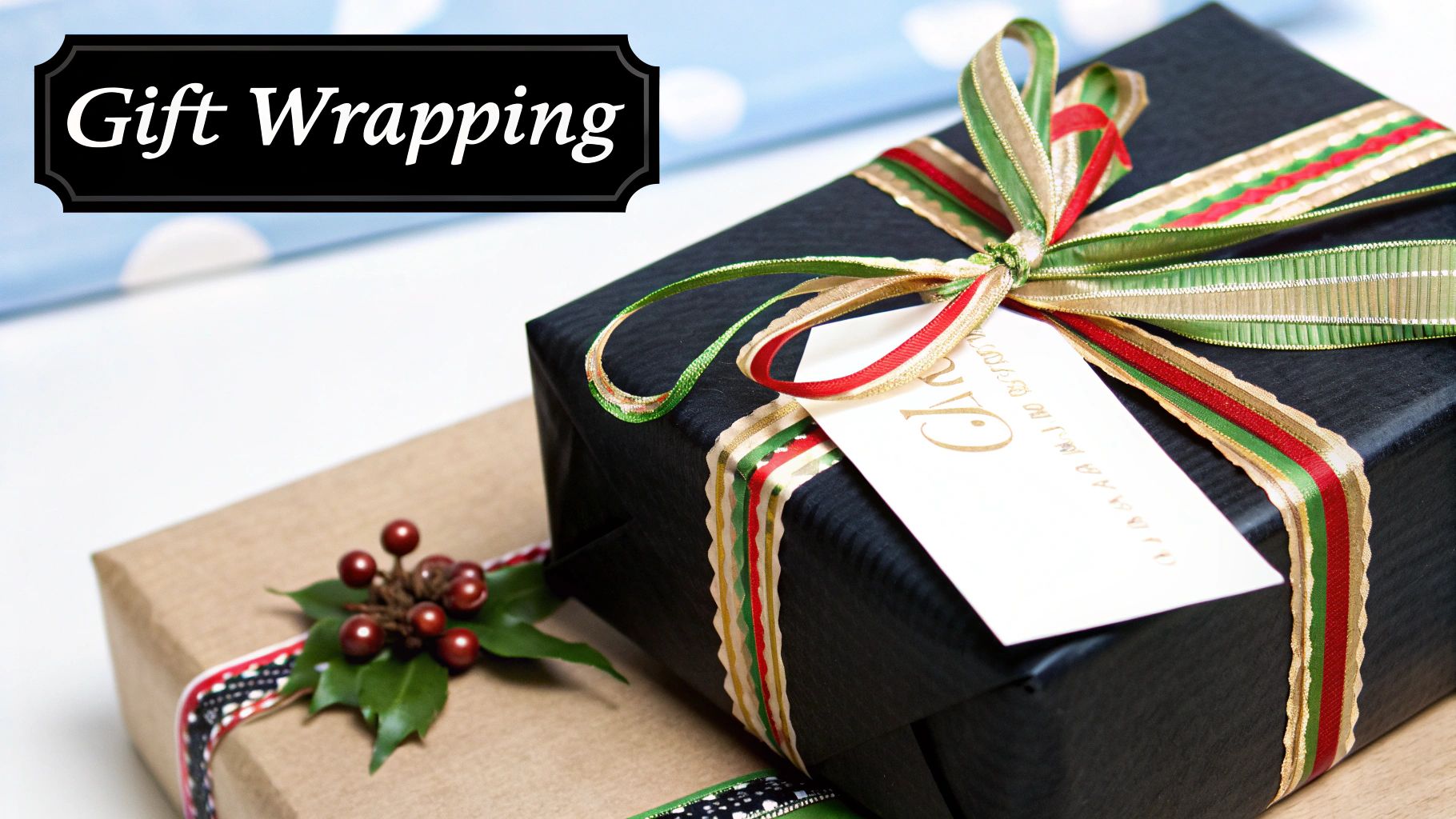 Gift wrapping personalized gifts for friends.