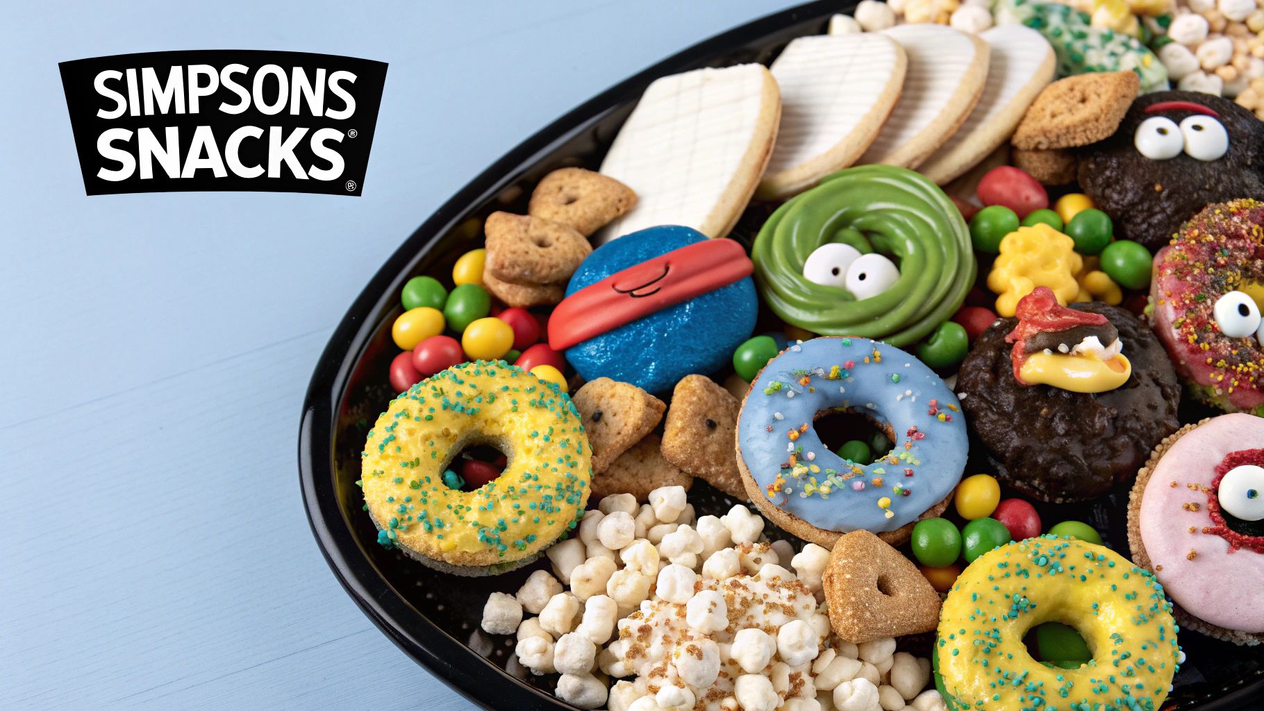 Simpsons themed party snacks platter.