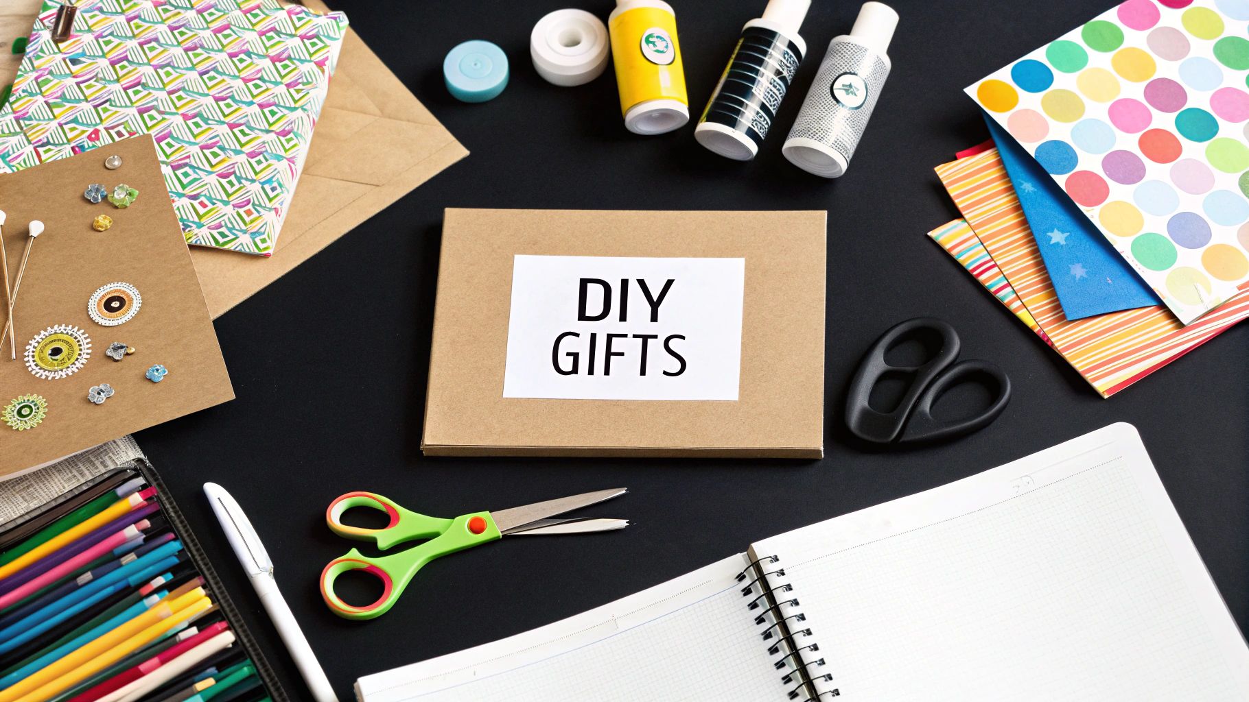 DIY supplies for crafting graduation gifts.