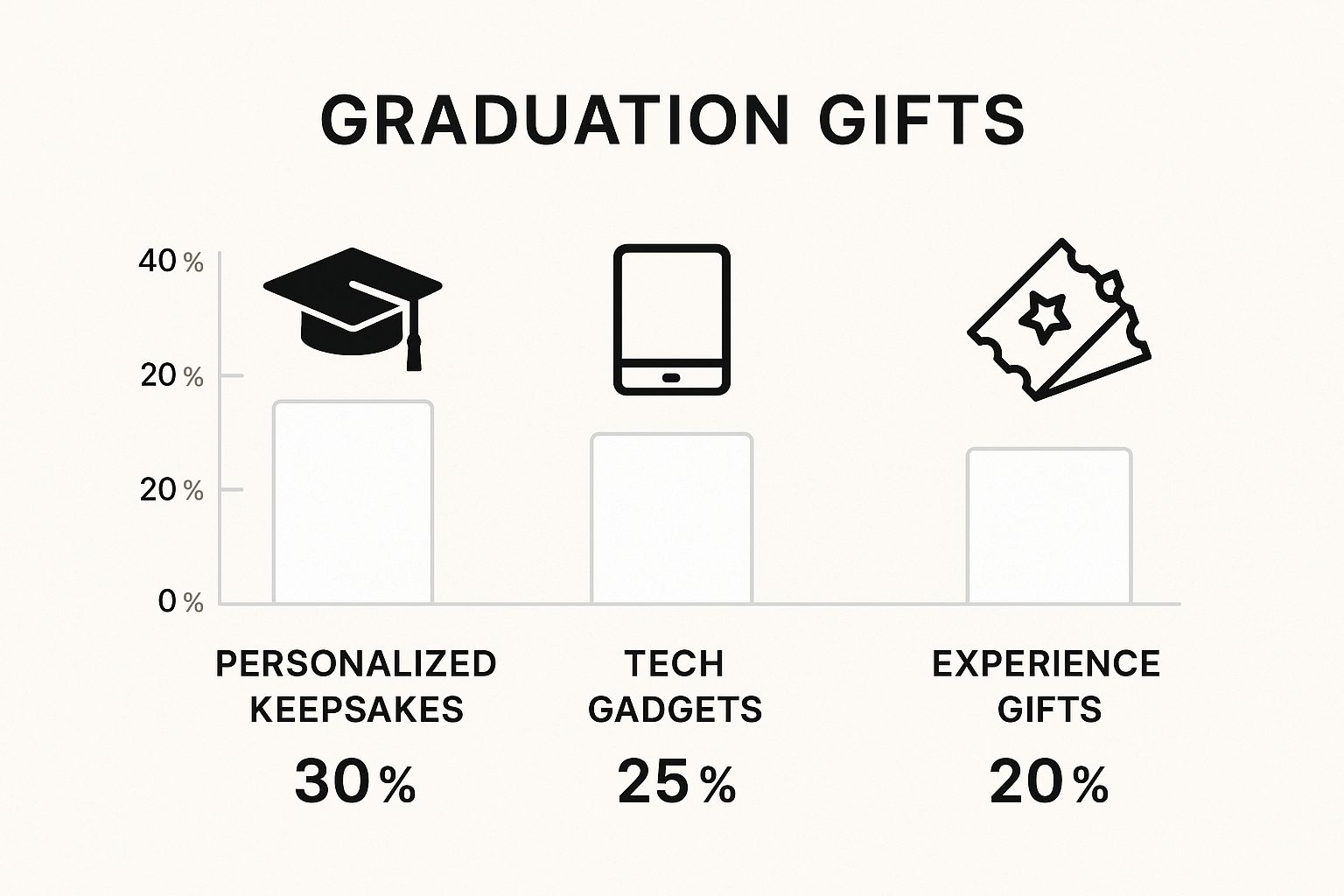**Top graduation gift categories chart.**