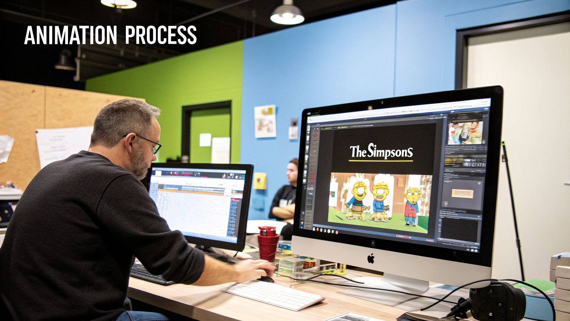 Yellow Simpsons character animation process.
