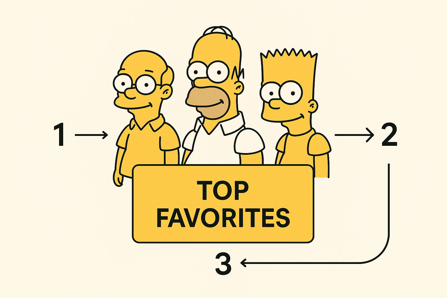 Famous yellow cartoon characters, Top Favorites.